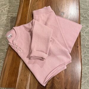 Sincerely Jules Pink Textured Knit Sweater Set Button Detail Size L